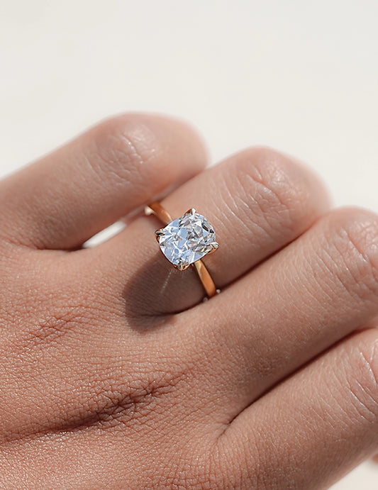 Old Mine Cut Solitaire Ring
